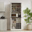 Grande armoire à vin de 76 po avec compartiments carrés et tablettes pour micro-ondes-991046782
