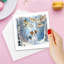 Syntego 6Pcs DIY Dogs In Snowy Trees Diamond Painting Greeting Thank You Christmas Cards Diamond Art Kit
