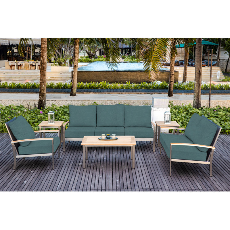Avanti Stainless Steel Sling Outdoor Deep Seating 2 - Seater, Cast Lagoon