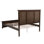 Grand lit de style traditionnel avec tête et pied de lit, USB, lit en bois de pin avec cadre de lit renforcé, brun riche