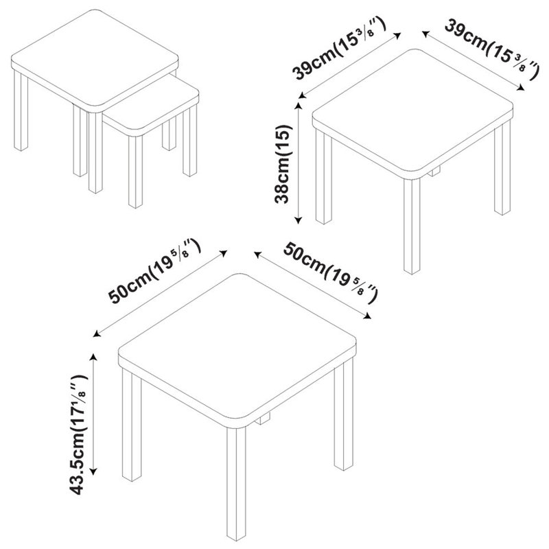 2 - Piece Living Room Table Set, White
