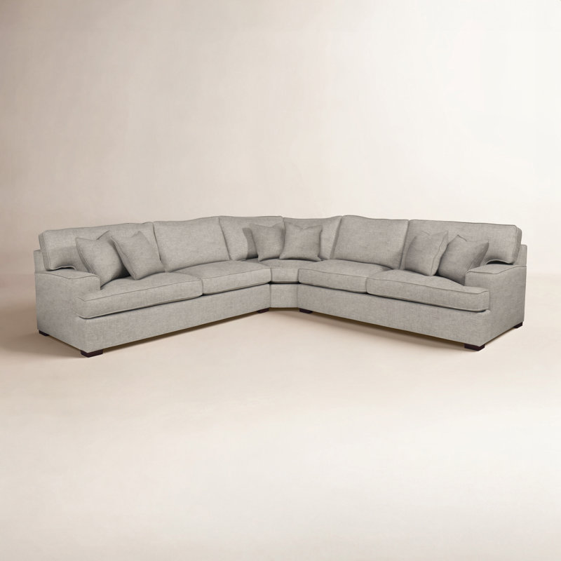 Sadie 3-Piece Upholstered Sectional, Green and Blue Stripe; 0252-54, Frost White