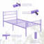 Modern Metal Platform Bed Frame with Headboard & Footboard-1114764080-1107502191