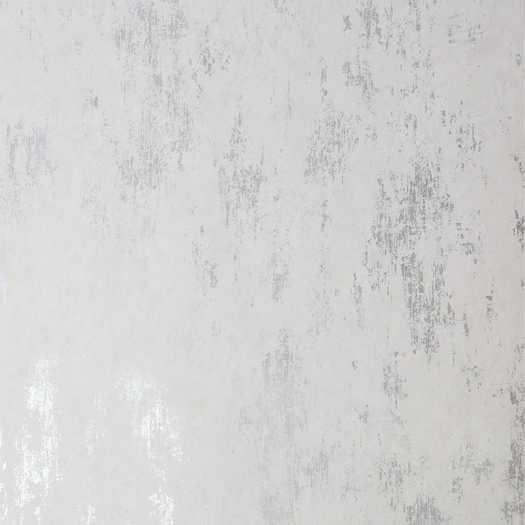 Fresco White/Silver Distressed Texture Wallpaper