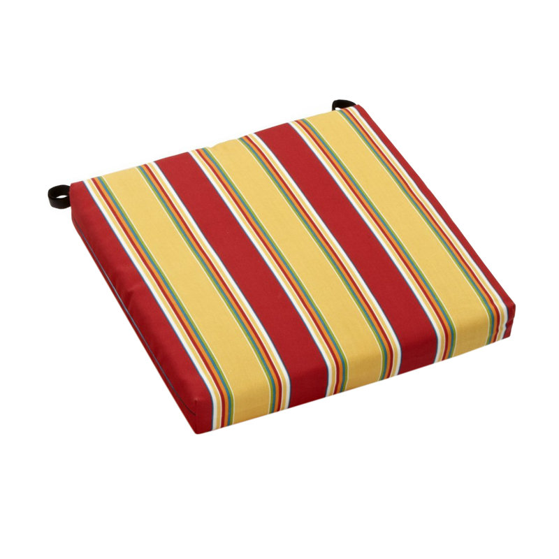 Outdoor 3'' Seat Cushion, Haliwell Multi, 16" W x 16" D