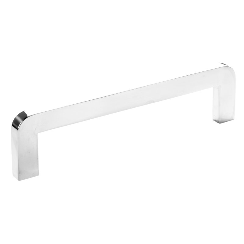 Rectangular Cabinet Pull, Polished Stainless Steel, 4"