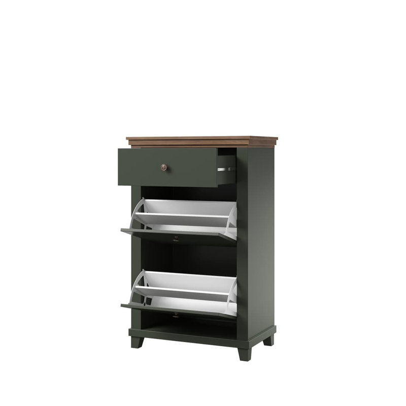 Cannady 28 Pair Shoe Storage Cabinet, Green