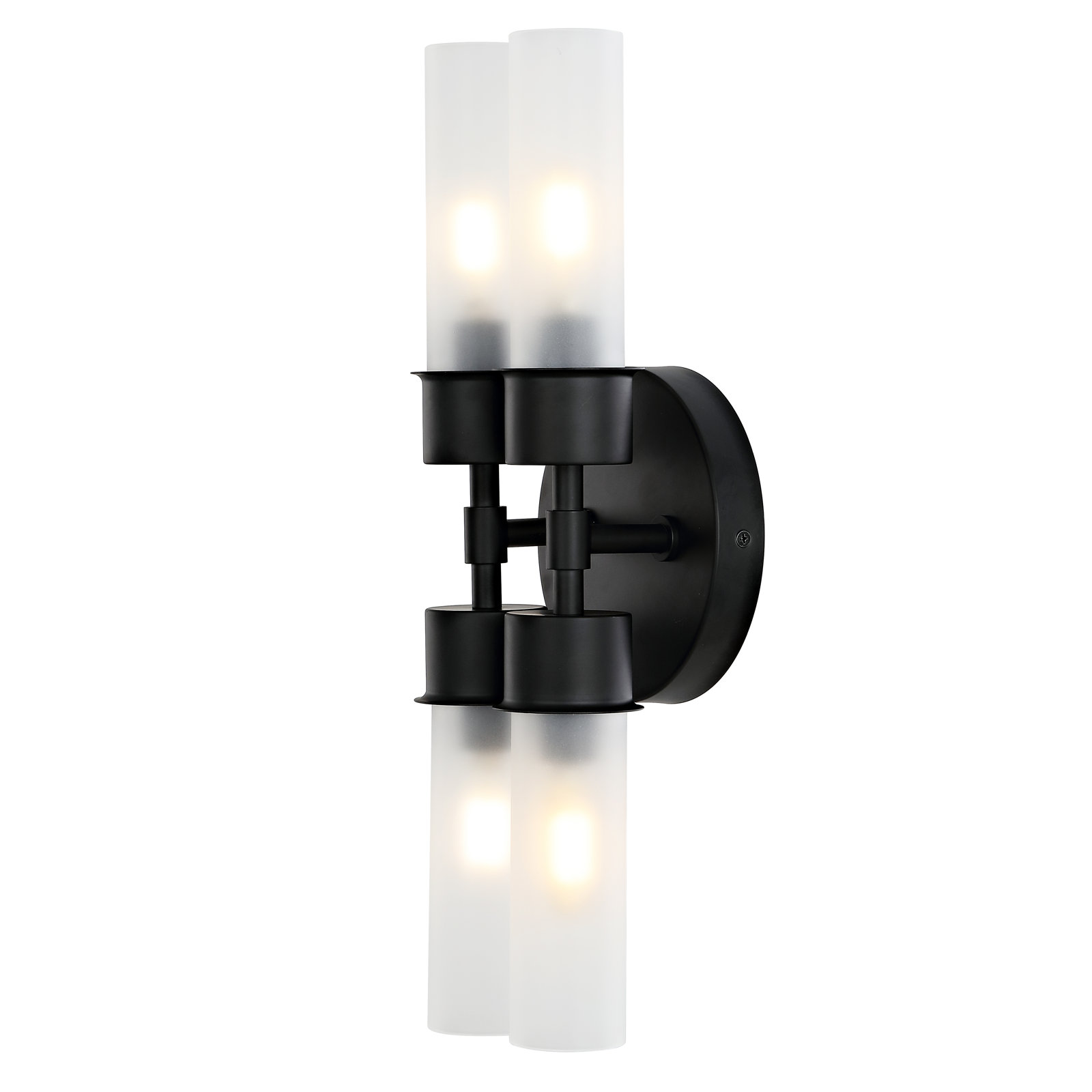 Dalenna 4 Light Glass Dimmable Armed Sconce, Black