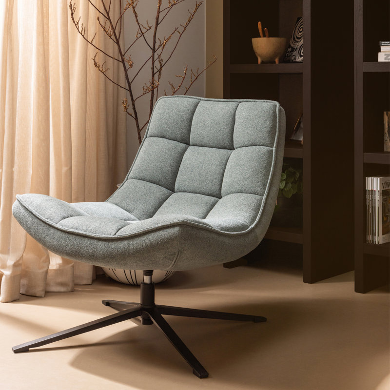Maudi Upholstered Swivel Accent Chair, Blue