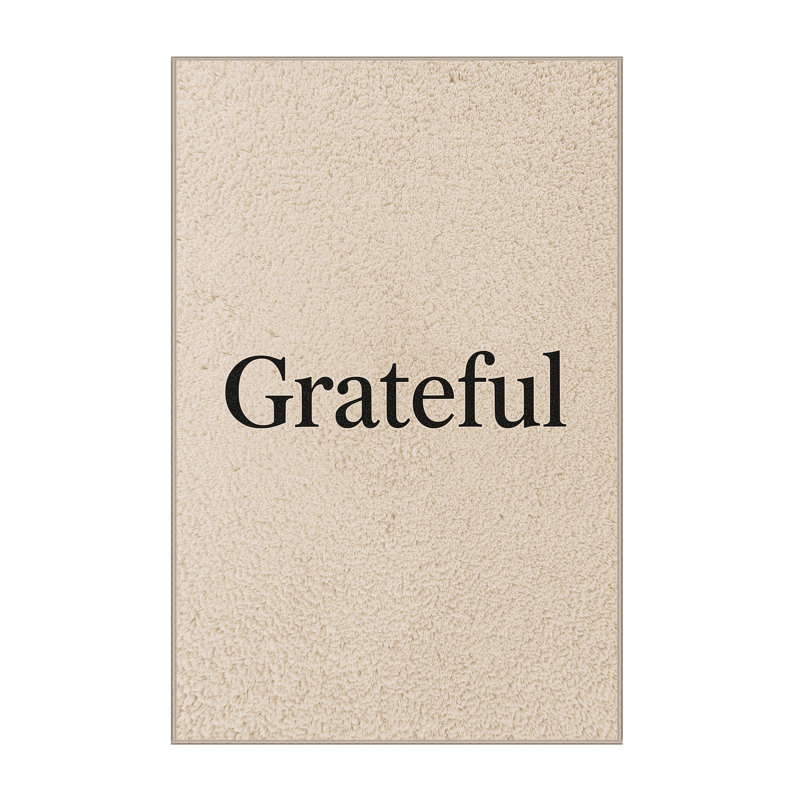 Soft Plush Feuerstein Thanksgiving Modern & Contemporary Abstract Area Rug in Beige – Beige Binding, 3x5