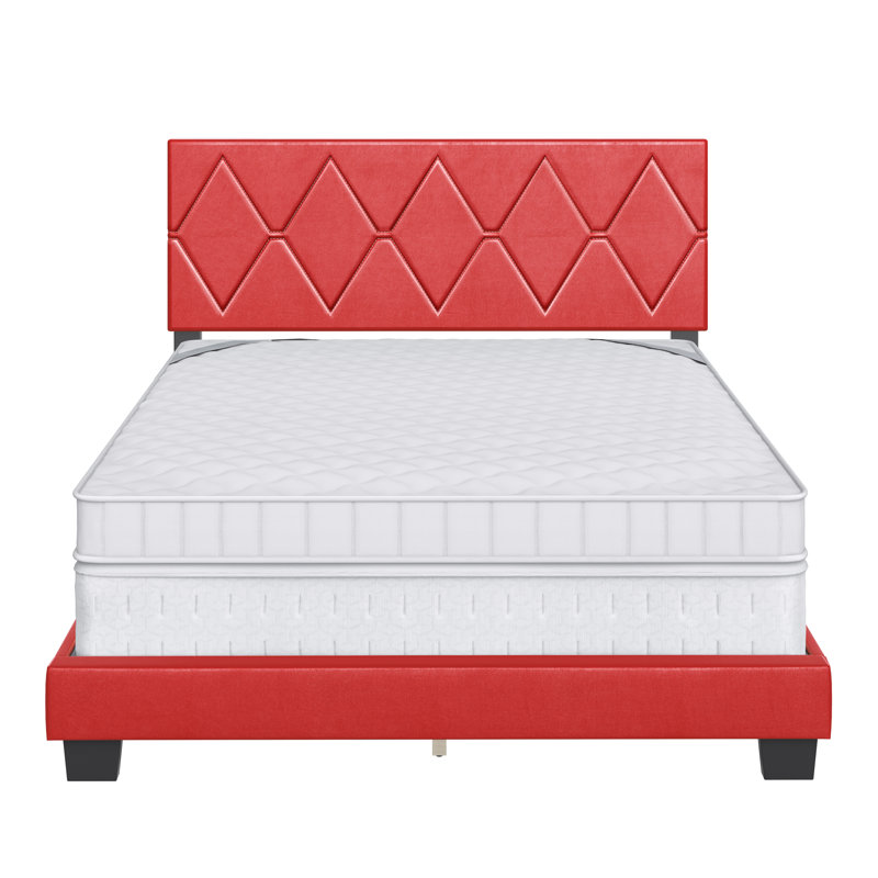 Boyd Sleep Charlat Vegan Leather Platform Bed Frame | Adjustable Headboard | Low-Profile Foundation Compatible | Sleek Contemporary Design | 700 lb Capacity