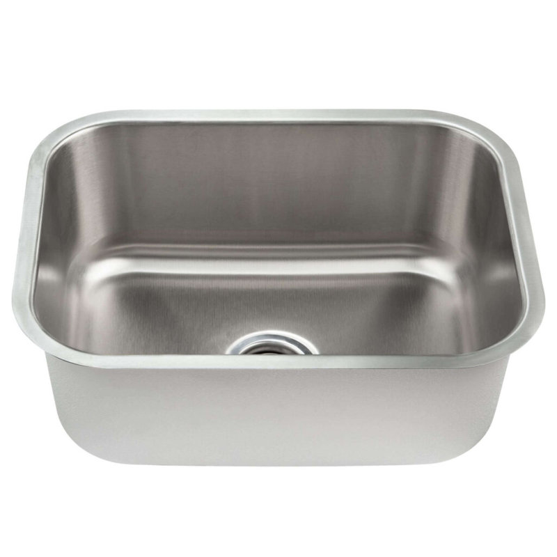 Évier de cuisine en acier inoxydable calibre 18 à bord arrondi Fine Fixtures