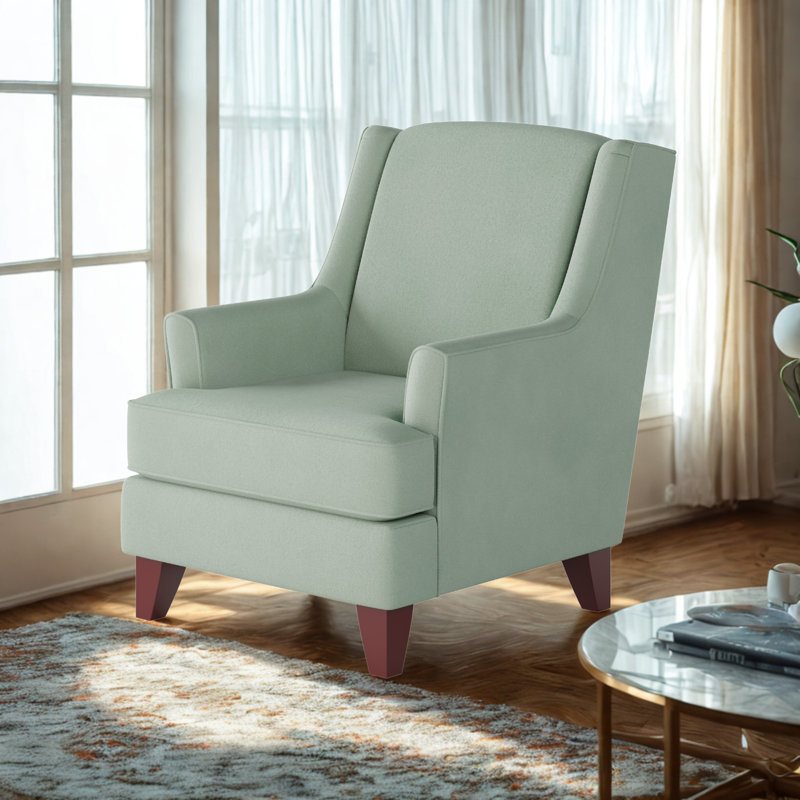 Fauteuil à oreilles l 32 po Venton, Polyester eucalyptus Bella