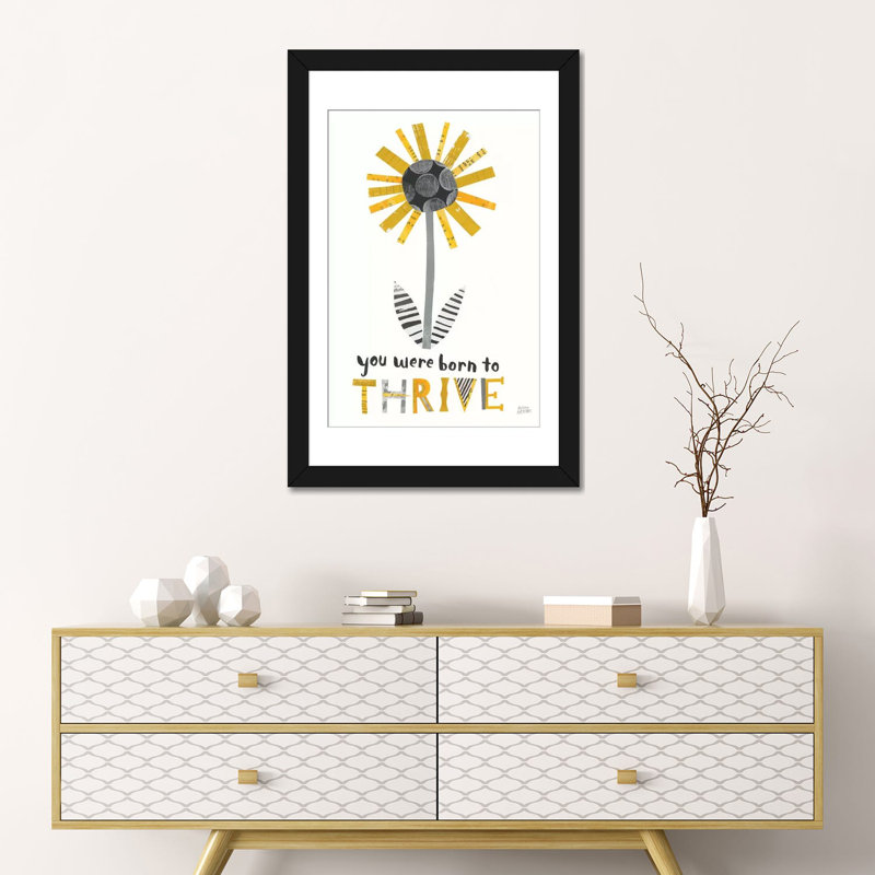« fleuri boldly i », impression sur toile tendue, H 24 po x l 16 po x P 1 po, Papier beaux-arts encadré noir, Blanc