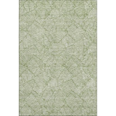 Premium Machine Washable Prisco Green Rug