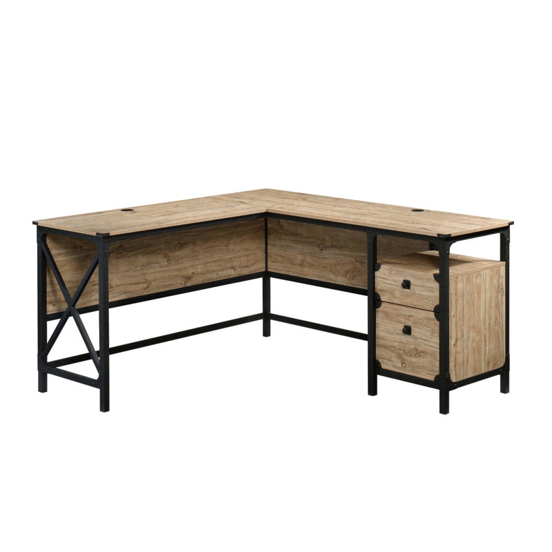 Bureau en L, finition brune