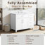 Meuble-lavabo simple 42 po avec plateau en marbre d'ingénierie Shamar-599041459