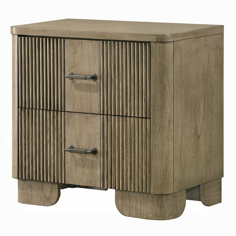 Table de chevet style transitionnel 1pc avec 2 tiroirs de rangement