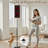 PeeNoke 68.5" Standing Floor Lamp Dark Floral Burgundy Purple Black Flowers Black Dimmable Metal Pole Lamp with Linen Lampshade LED Bulb Included