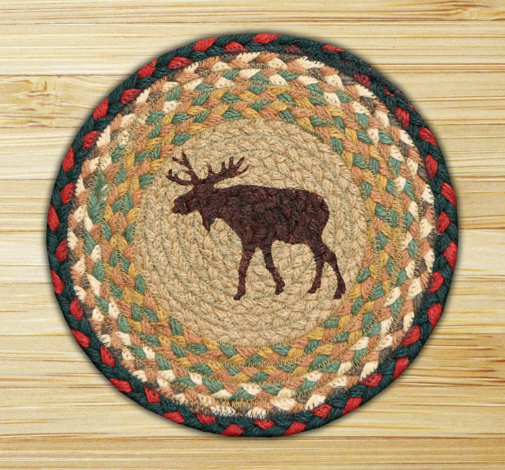  Moose Printed Round Trivet – Rustic Cabin Lodge Hot Pad 10"x10"