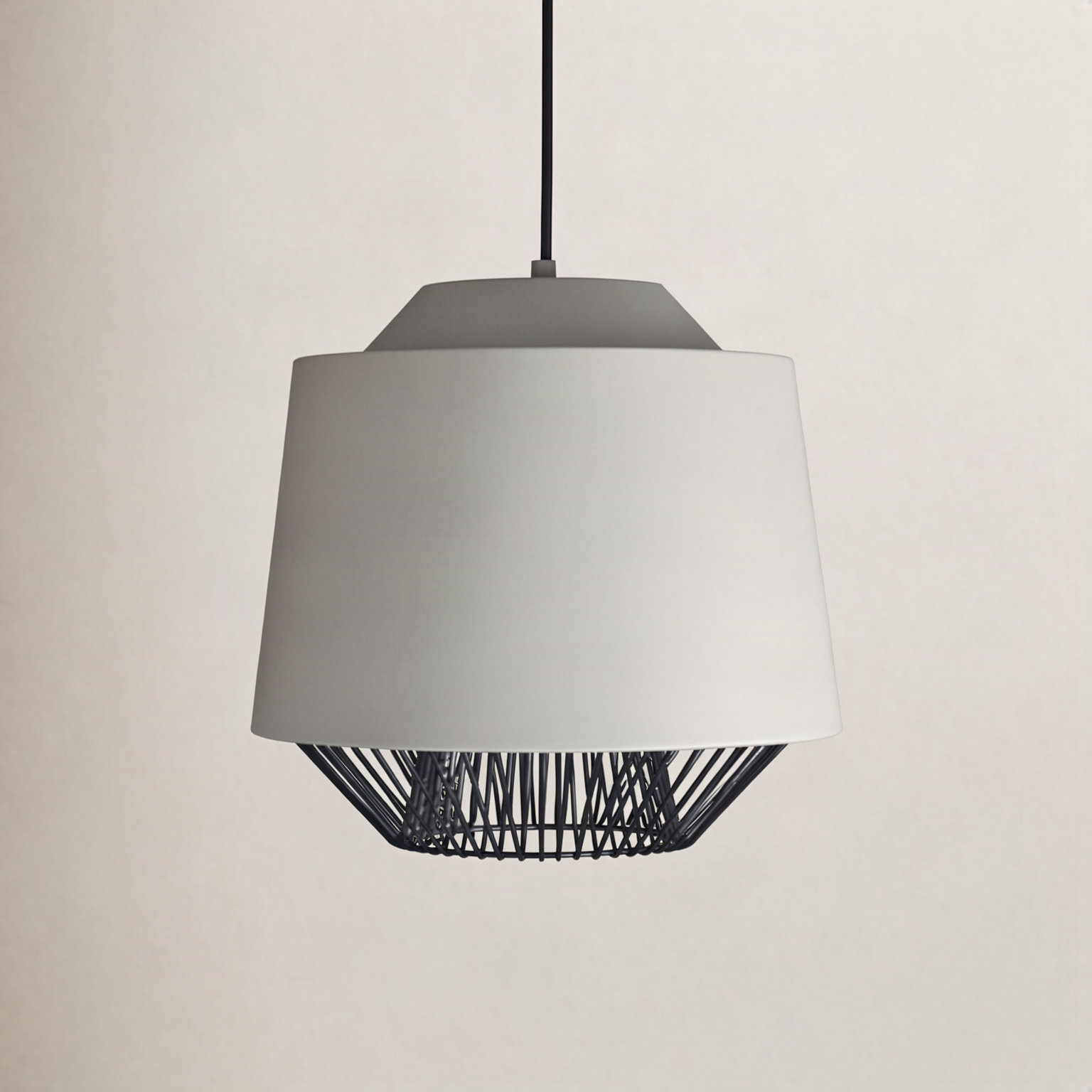 Cici Single Light Pendant, Gray / Black