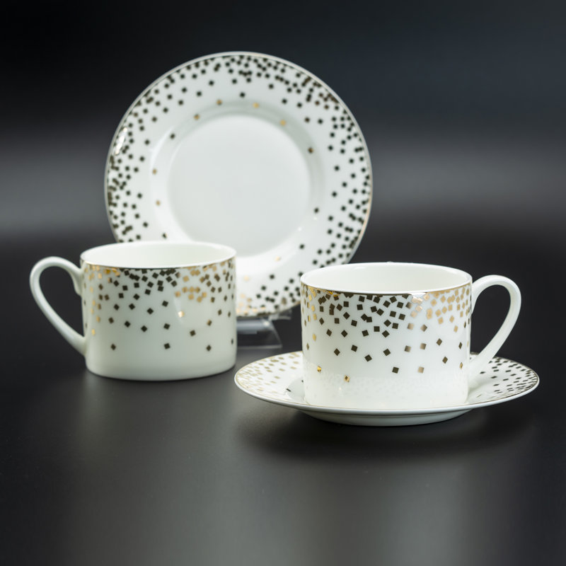 Ensemble de 2 tasses à confettis en porcelaine tendre et 8 onces