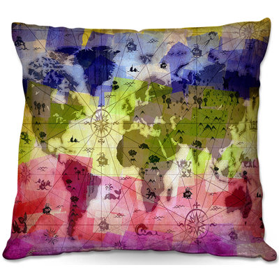 Housse et insert de coussin Couch Whimsical World Map III