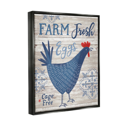 " Farm Fresh Eggs Blue Rustic Chicken " by Nina Seven