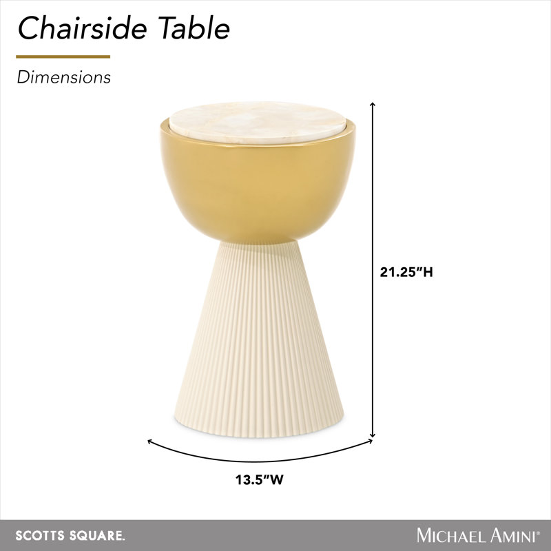 Scotts Square Chairside Table - Light Champagne