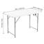 Table utilitaire portable en plastique de 122 cm de large, idéale pour le camping, les pique-niques et les barbecues, trois hauteurs réglables, structure haute résistance, surface imperméable et résistante aux égratignures, pieds stables et antidérapants.