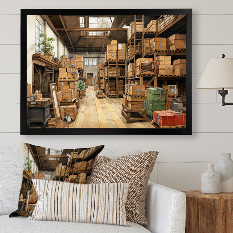 «Warehouse Hidden Treasures VI», reproduction sur toile, Cadre simple noir, H 12 po x l 20 po x P 1 po
