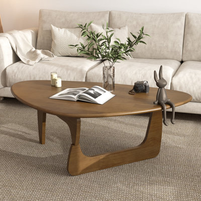 Table basse moderne Mid Century, table basse triangulaire en bois massif pour le salon, table à thé moderne pour la maison, 50,4 x 30,7 x 16,5