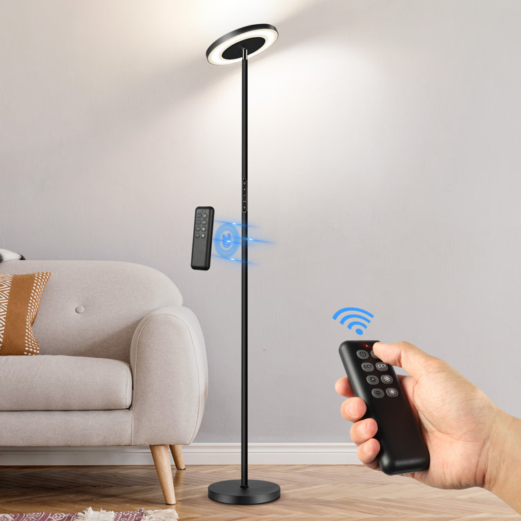 Jernell 71" LED Dimmable Torchiere & Reading Floor Lamp with Remote Control, Double-Side Lighting