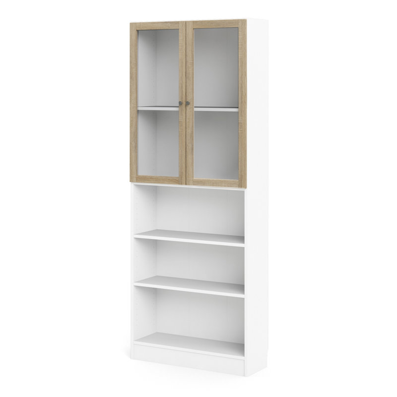Display Cabinet, White/Oak Wood