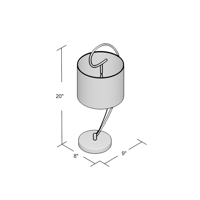 Lampe de table arquée 20 po Enders