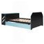 Lit de jour en bois pleine grandeur avec lit gigogne simple, bureau et port USB, bleu nuage-1406084190