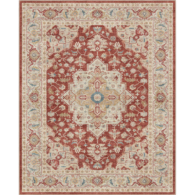 Tapis oriental à médaillon beige Summit, Rectangle 6 pi x 9 pi