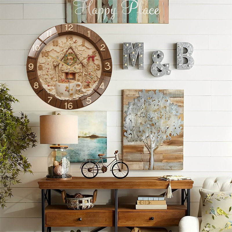 Horloge murale en verre de Noël