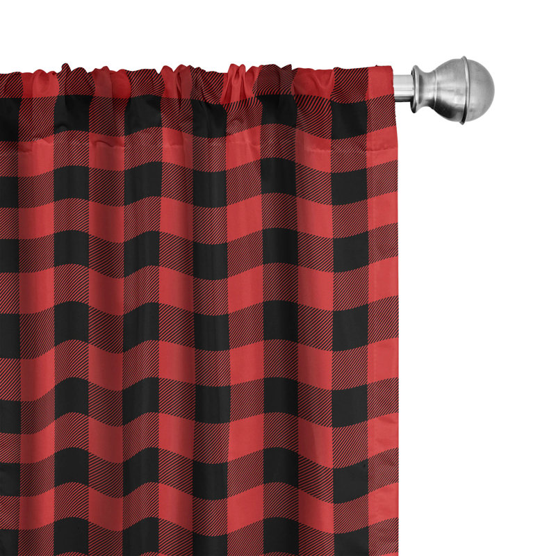 Plaid Semi-Sheer Rod Pocket Sliding Panel, 28" x 63"