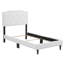 Lit simple à boutons blancs - tête de lit réglable de 41 po à 53 po, matelas rembourré en mousse