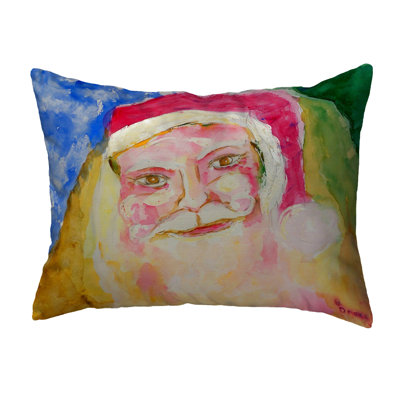 Santa Face Outdoor Reversible Throw Pillow