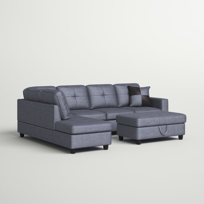 Asenath Upholstered Sectional, Left Hand Facing, Brown Velvet