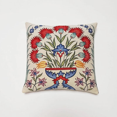Corea Indoor / Outdoor Floral Square Throw Cushion Cover
