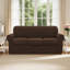 Housse de canapé en jacquard extensible 4 pièces, housse pour canapé pour 3 coussins, protecteur de meubles lavable à la machine (canapé, chocolat)-1241047024