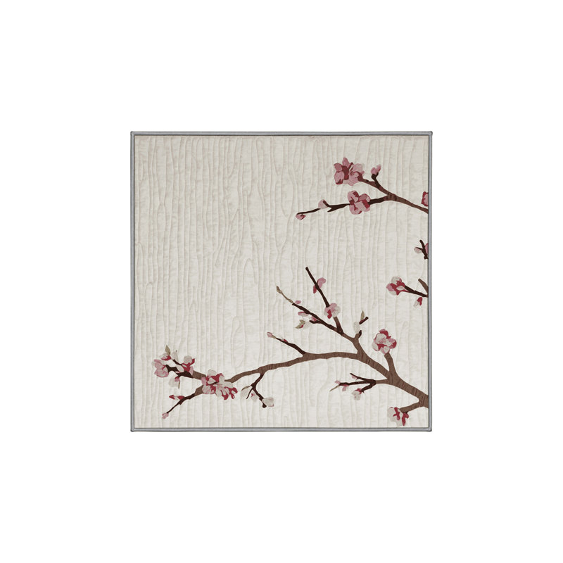 Tapis gris soyeux et moelleux, Carré 5 pi