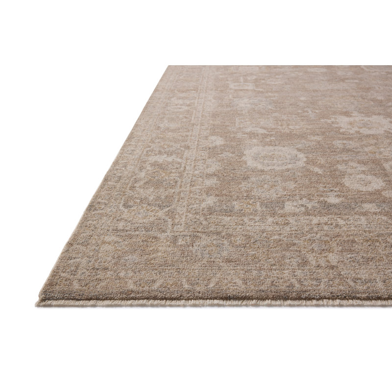 Louisa Taupe and Ivory Synthetic Rectangular Area Rug 3.6x5.6