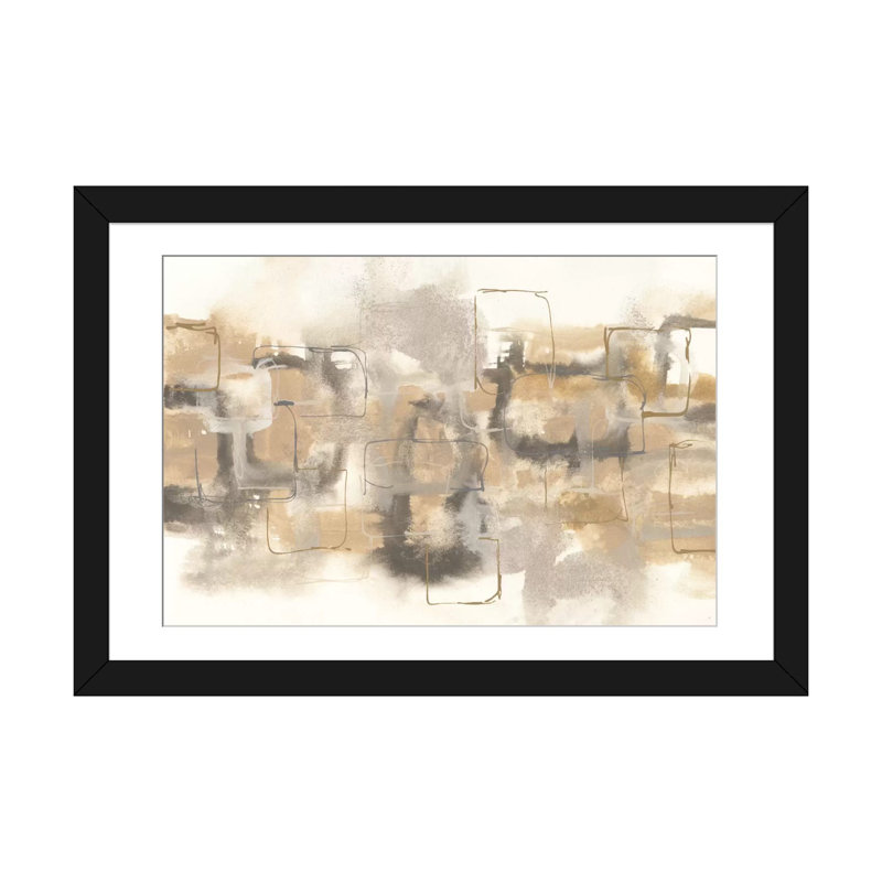 « platinum neutrals ii », reproduction d’art sur toile tendue, H 24 po x l 32 po x P 1 po, Papier beaux-arts encadré noir