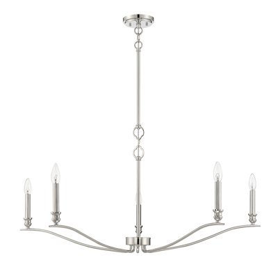 Lustre 5 lumières Meridian en nickel poli
