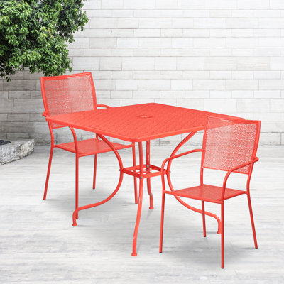 Ensemble de tables de patio en acier pour l'intérieur et l'extérieur 35,5 po Janeth