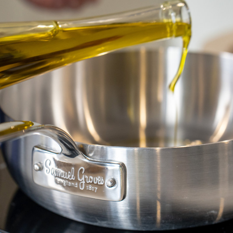 Samuel Groves Stainless steel tri-ply non-stick milkpan, 26.5 cm